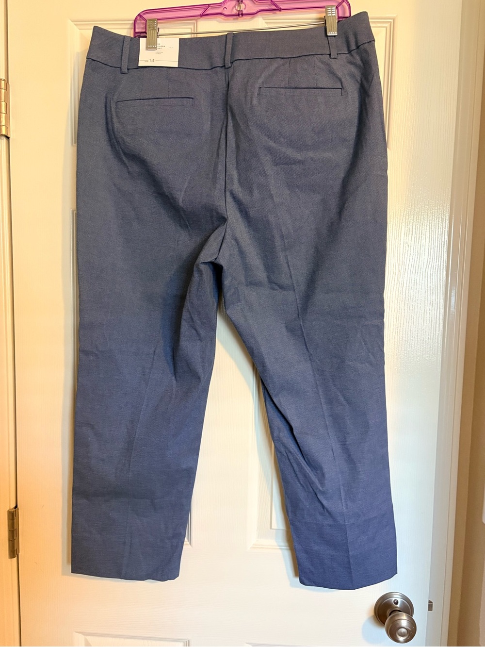 LOFT Curvy Cropped Pants in Navy Blue - Picture 3 of 6